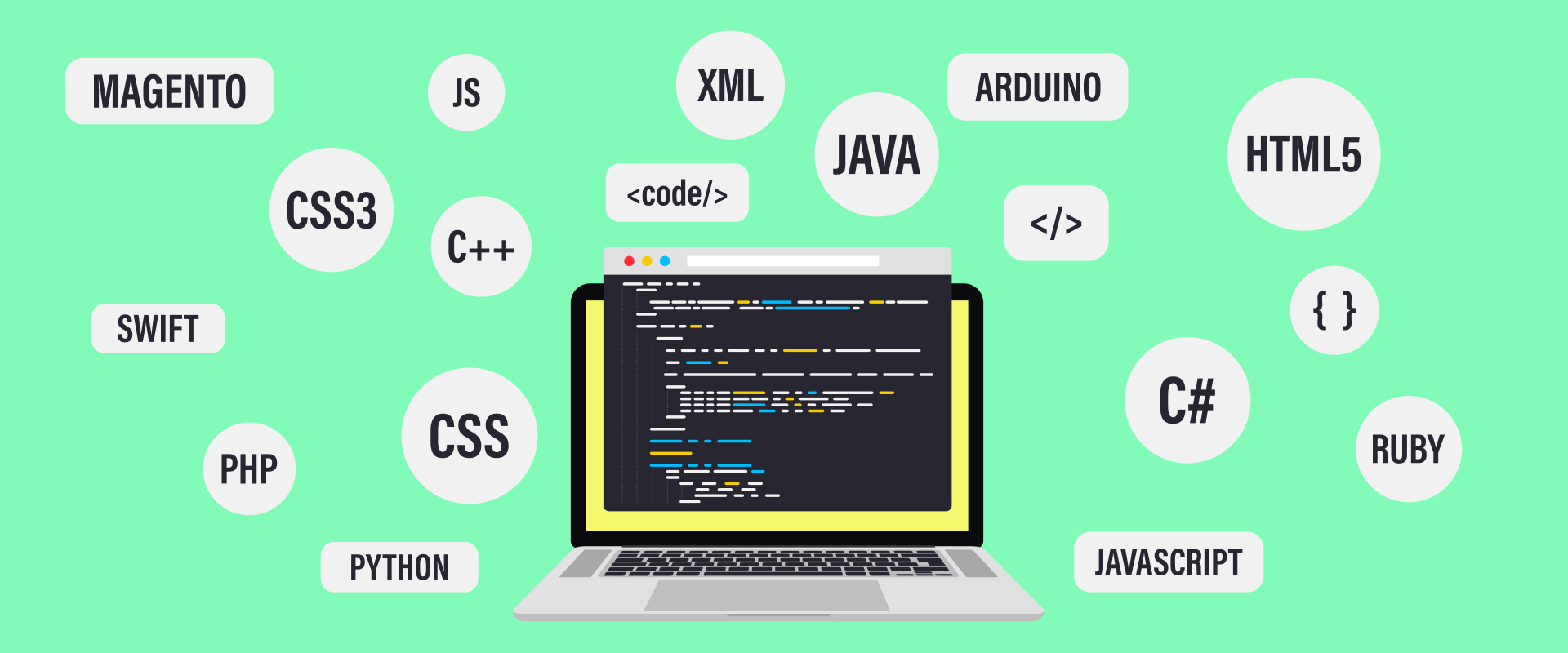 Top 10 most popular programming languages in 2023.
